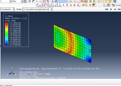 آموزش شبیه سازی بار خمشی در محدوده پلاستیک و برکشت فنری در آباکوس